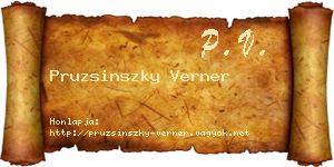 Pruzsinszky Verner névjegykártya
